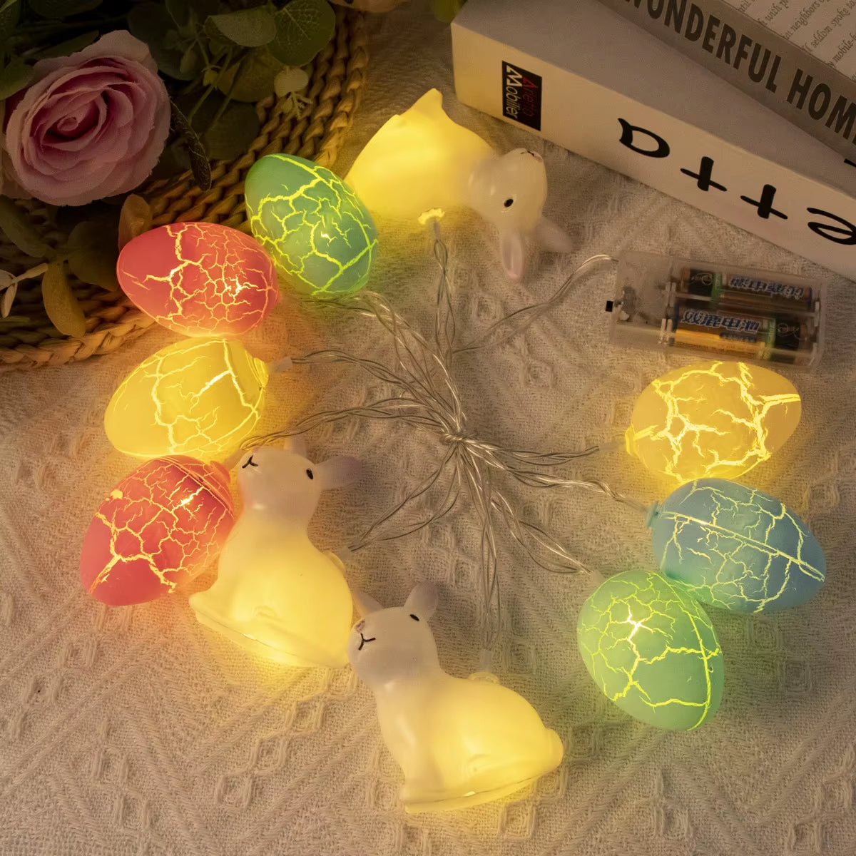 60Cm Easter LED Birch Light Tree Decorations for Home Table Easter Egg Ornament Hanging Organic Tree Happy Easter Party Supplies