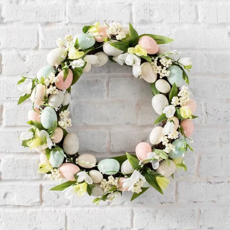 50Pcs Easter Decor White Foam Eggs Easter Party Supplies Kids Favors Gifts Toy DIY Craft Hanging Easter Decorations for Home