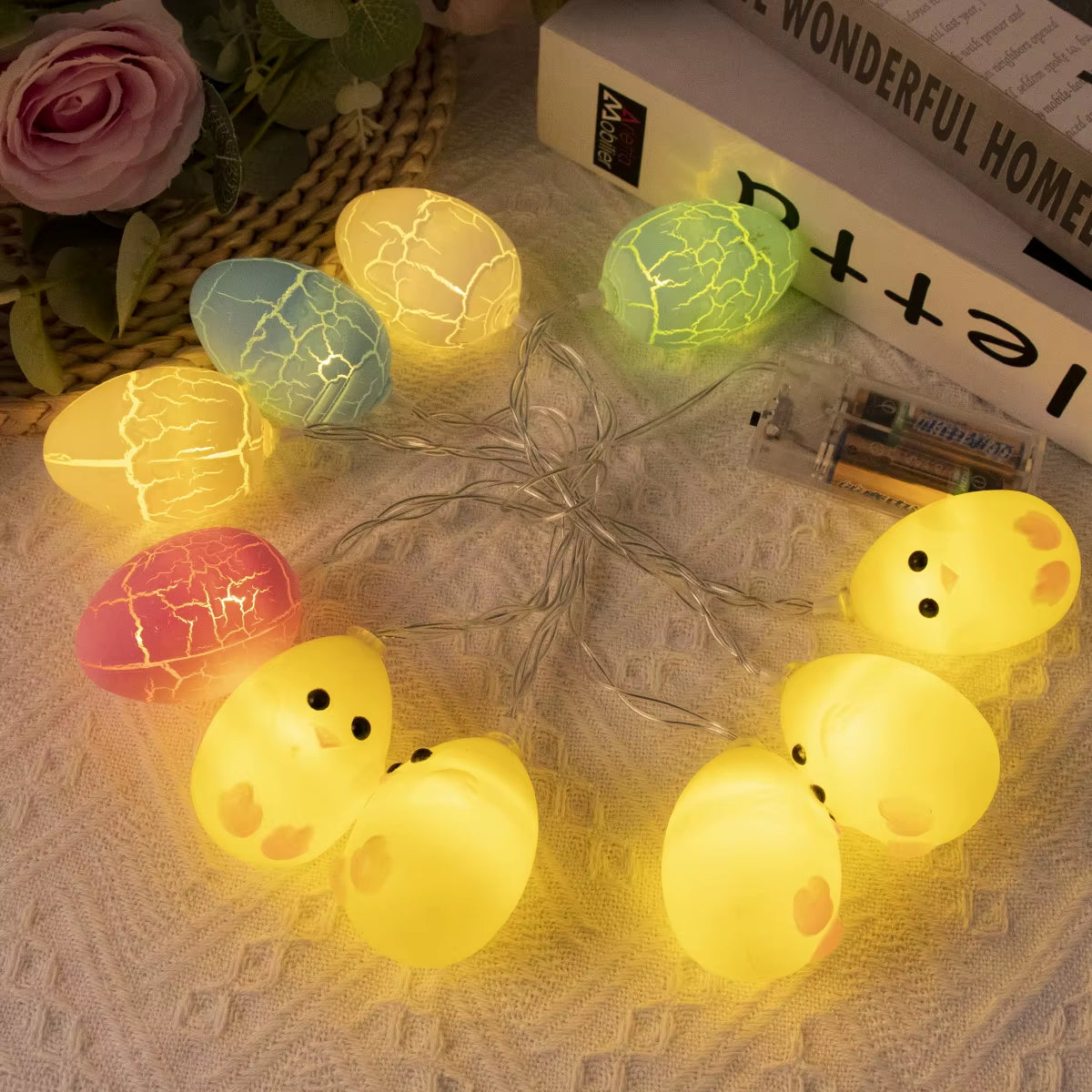 60Cm Easter LED Birch Light Tree Decorations for Home Table Easter Egg Ornament Hanging Organic Tree Happy Easter Party Supplies