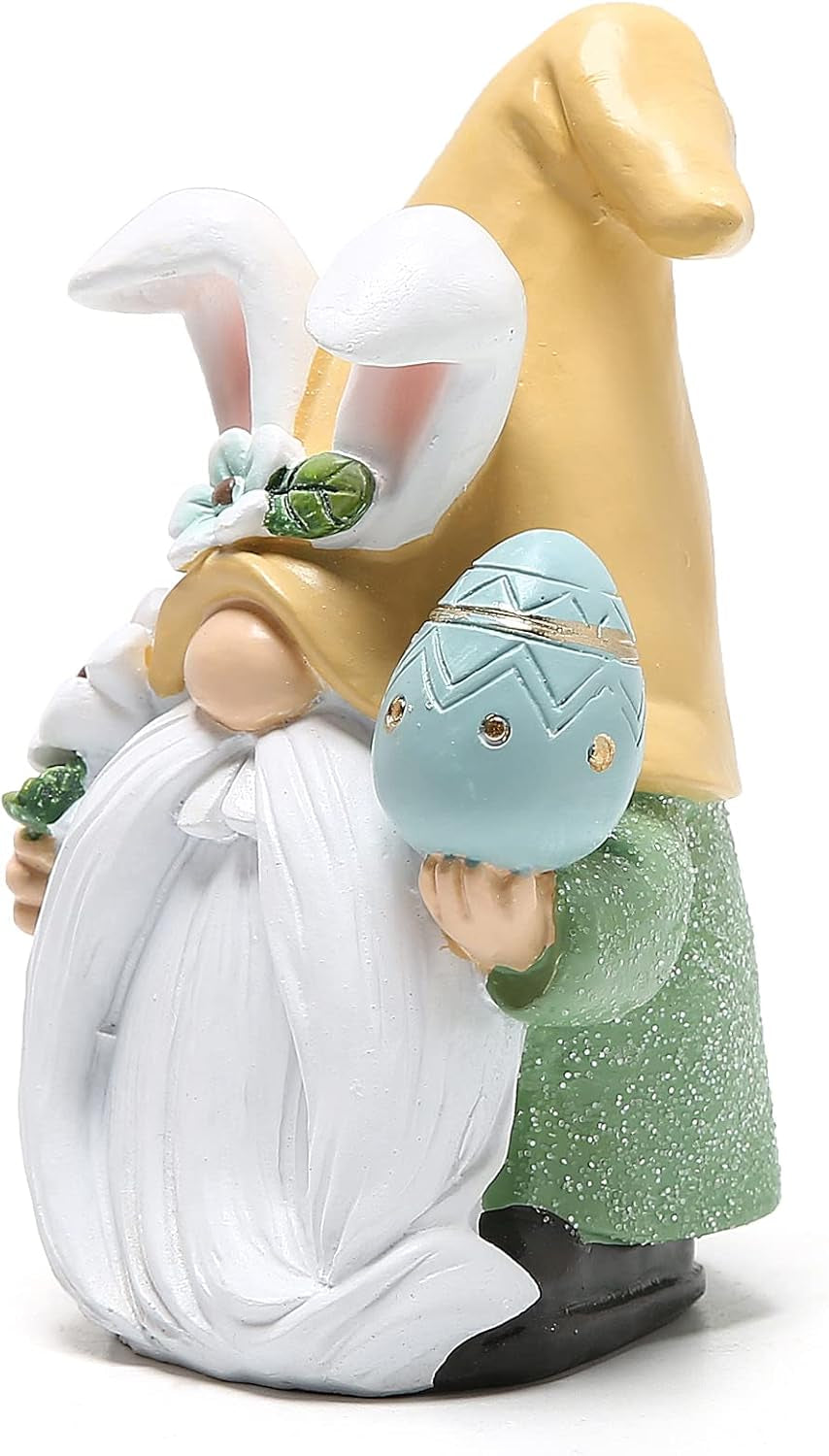 Easter Gnomes Decor Resin Easter Bunny Doll Decoration Home Ornaments Table Decor Valentines Gnomes Resin Decor Gifts (Mrs Gnome)