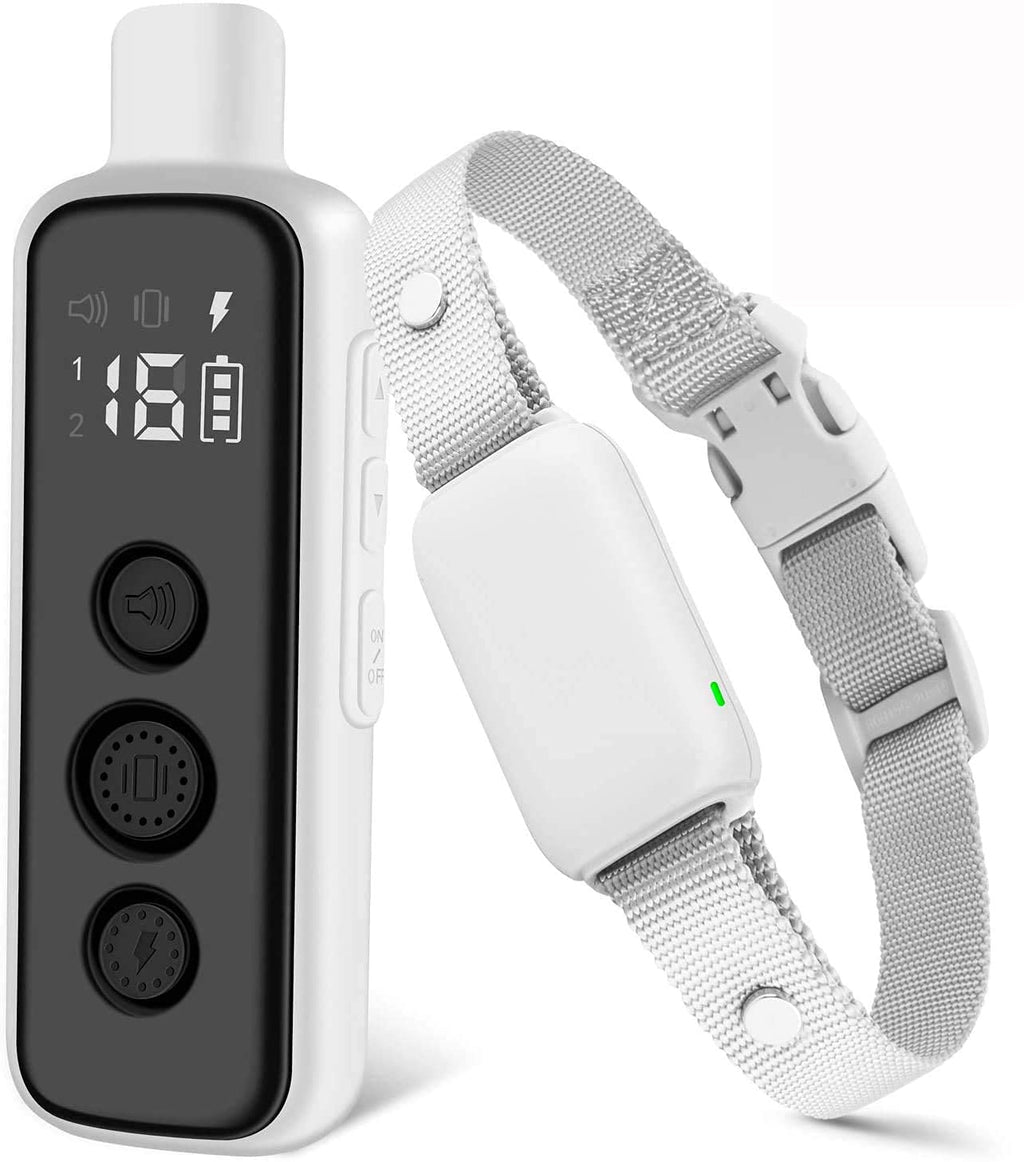 Bousnic Shock Collar for Dogs - Waterproof Rechargeable Dog Electric Training Collar with Remote for Small Medium Large Dogs with Beep Vibration Safe Shock Modes (8-120 Lbs) (Grey)