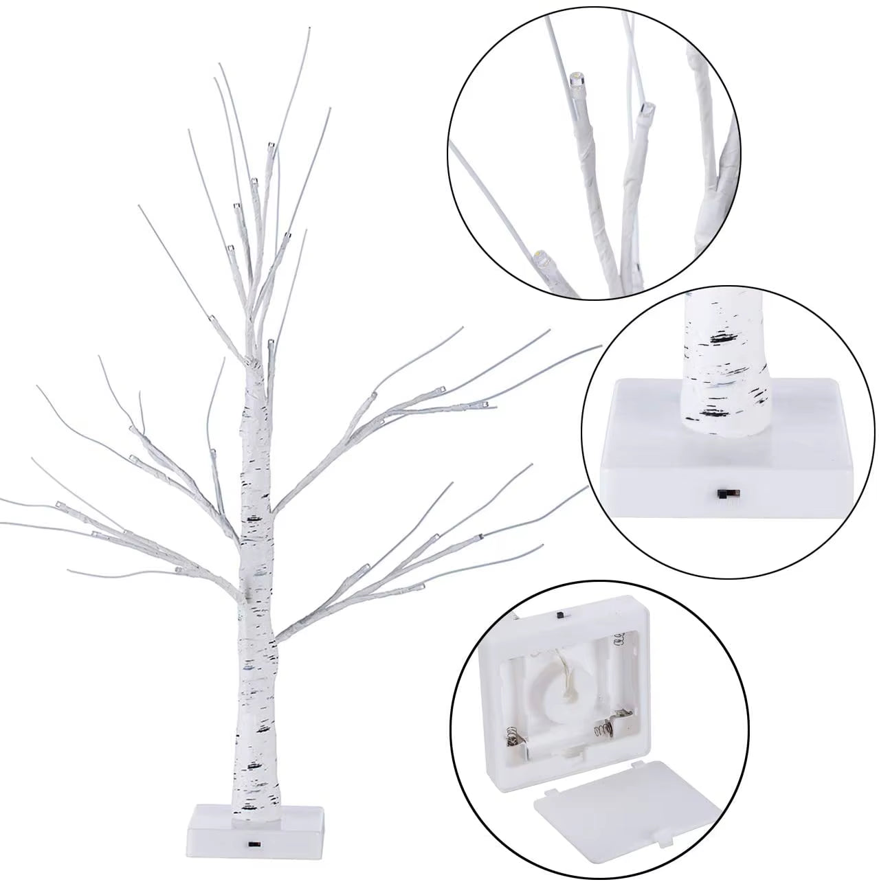 60Cm Easter LED Birch Light Tree Decorations for Home Table Easter Egg Ornament Hanging Organic Tree Happy Easter Party Supplies