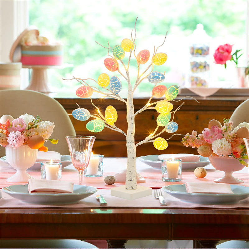 Easter Decoration 60Cm Birch Tree Home Easter Egg LED Light Gift Spring Party Tabletop Ornaments Light Easter Party Kids Gifts