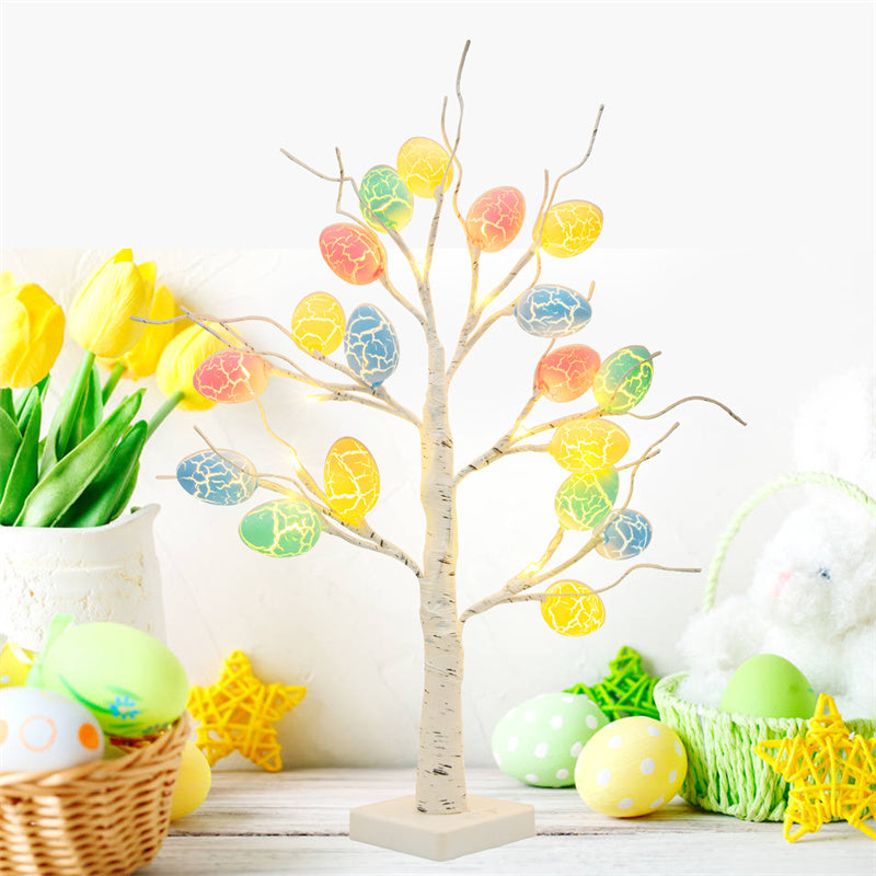 Easter Decoration 60Cm Birch Tree Home Easter Egg LED Light Gift Spring Party Tabletop Ornaments Light Easter Party Kids Gifts