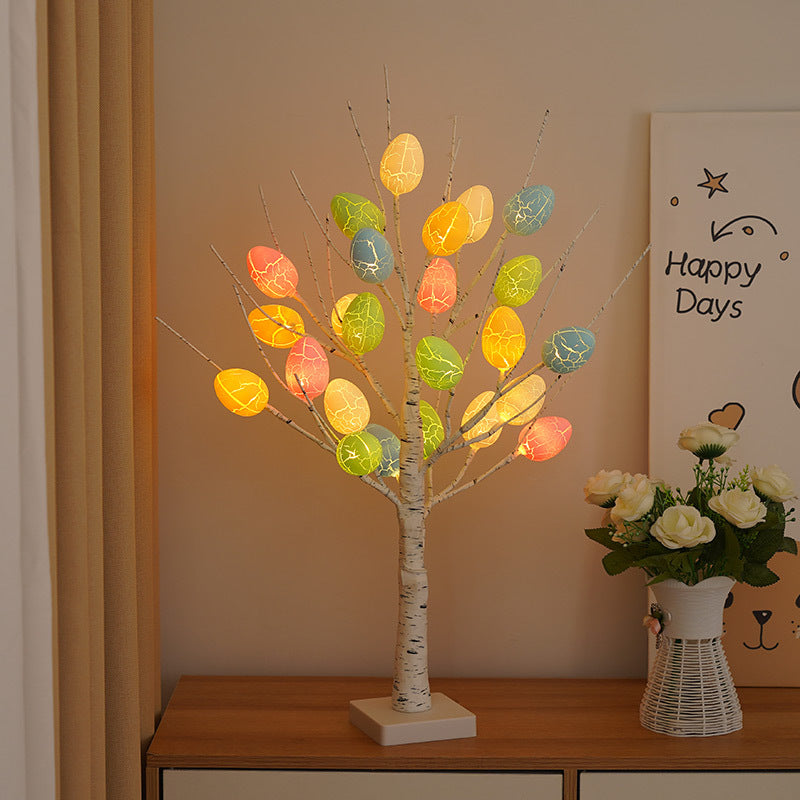 Easter Decoration 60Cm Birch Tree Home Easter Egg LED Light Gift Spring Party Tabletop Ornaments Light Easter Party Kids Gifts