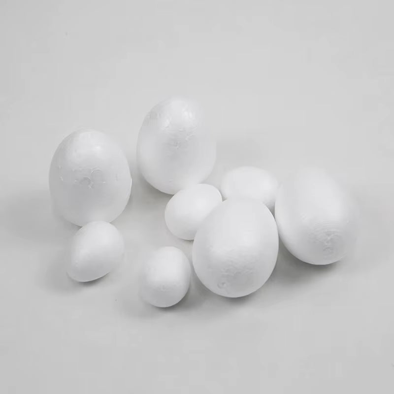 50Pcs Easter Decor White Foam Eggs Easter Party Supplies Kids Favors Gifts Toy DIY Craft Hanging Easter Decorations for Home