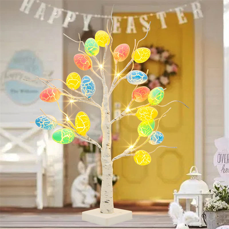 Easter Decoration 60Cm Birch Tree Home Easter Egg LED Light Gift Spring Party Tabletop Ornaments Light Easter Party Kids Gifts