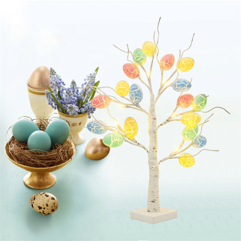 Easter Decoration 60Cm Birch Tree Home Easter Egg LED Light Gift Spring Party Tabletop Ornaments Light Easter Party Kids Gifts